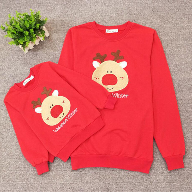 Family Clothes 2024 Christmas Deer Cotton Father Son Boys Shirt Mother Daughter Family Matching Outfits Mommy and Me Family Look