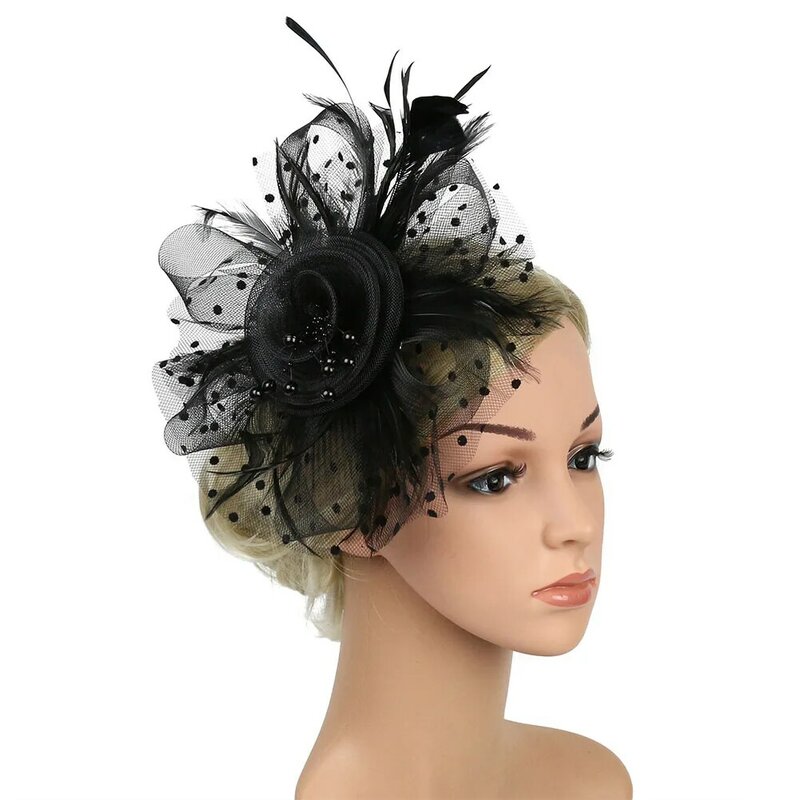 Женский винтажный головной убор с искусственным пером, Коктейльная повязка на голову, аксессуары для волос, свадебный головной убор