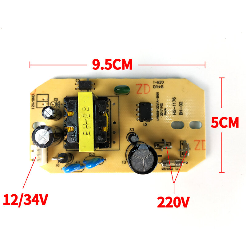 12V 34V เปลี่ยนเครื่องทำให้ชื้น Universal Humidifier Power Board Atomization Circuit Board ทั่วไปแหล่งจ่ายไฟวงจร