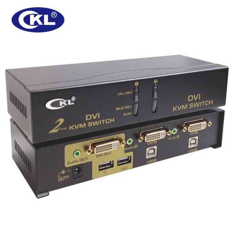 Conmutador de Salida 2 en 1 para teclado, Video y ratón, con Audio, compatible con DVI, HDCP, CKL-92D, CKL 2017, 2 puertos USB DVI KVM