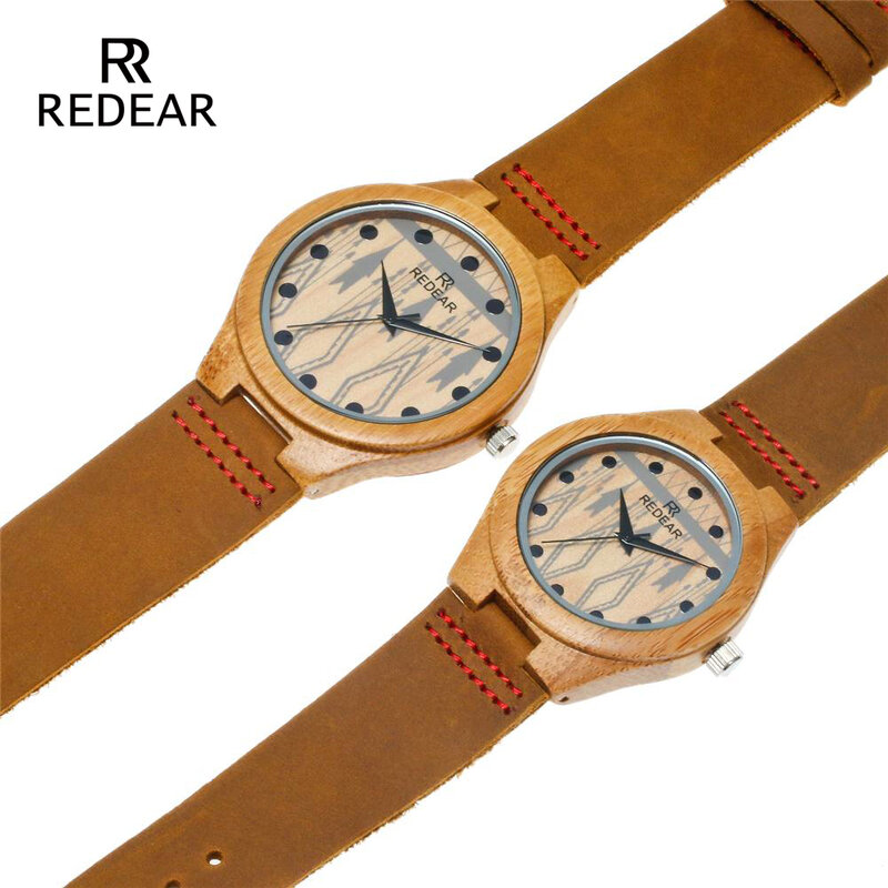 REDEAR Free shipping OEM herswatches Green Bamboo women watches Handmade Antique Wristwatch Mens As Birthday Gift