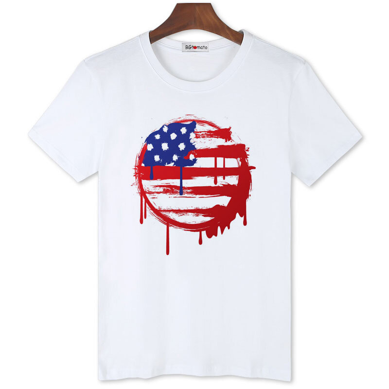 Bgtomate – t-shirt drapeau américain pour hommes, vêtements de marque, hauts et T-Shirts d'été confortables