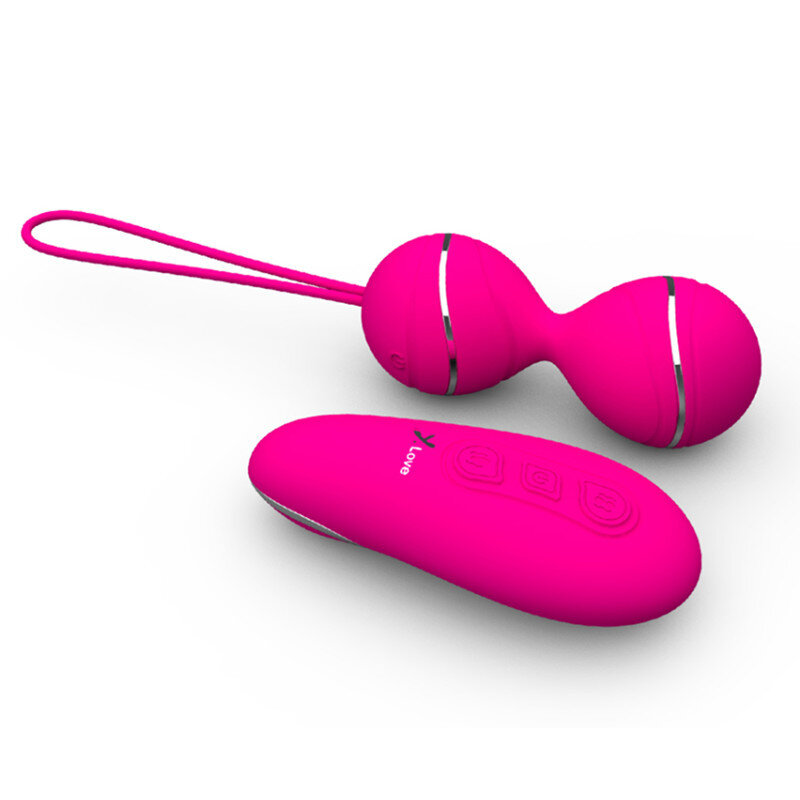 Feminino apertado exercício bola vaginal silicone de controle remoto vibrando ovos gueixa dupla bolas vibratórias brinquedos sexuais para a mulher