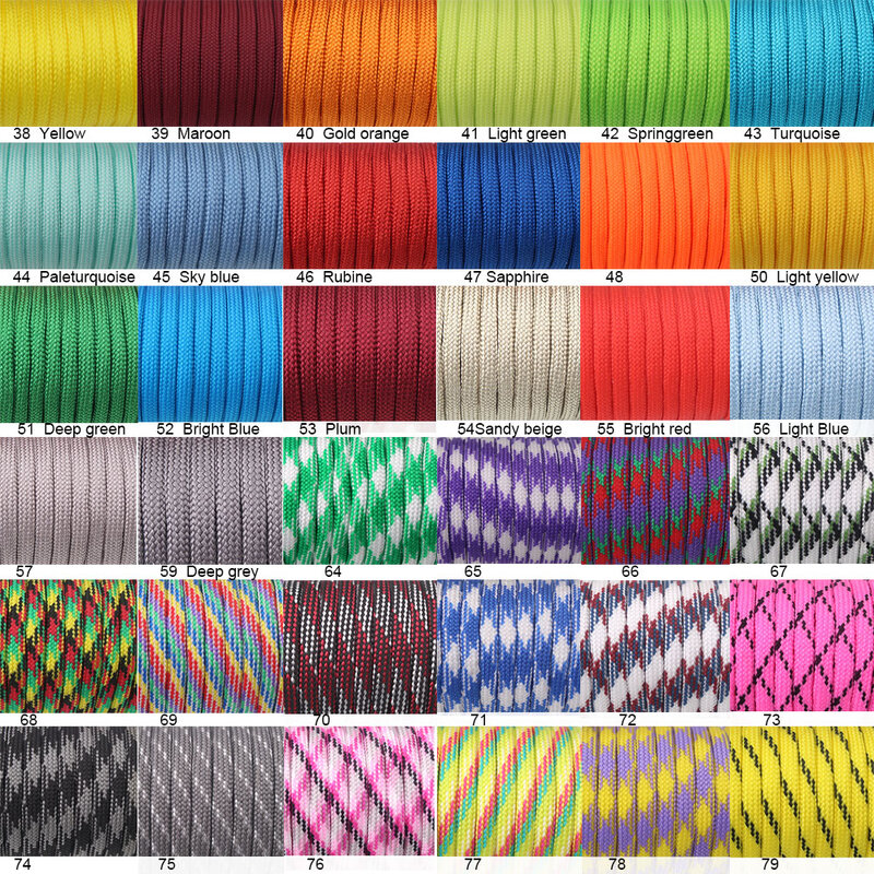 YoouPara-Cuerda de paracaídas, material de paracaidismo, 250 colores, de supervivencia