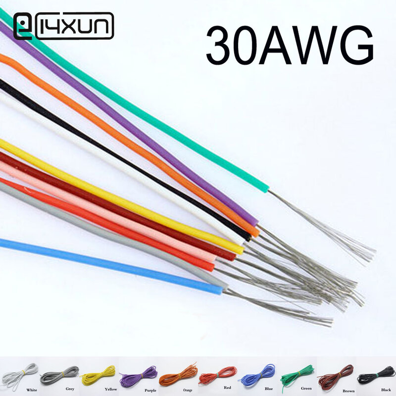 10 метров 30AWG силиконовый провод ультра гибкий кабель 0.055mm2 луженая медная проволока тест-линия провода