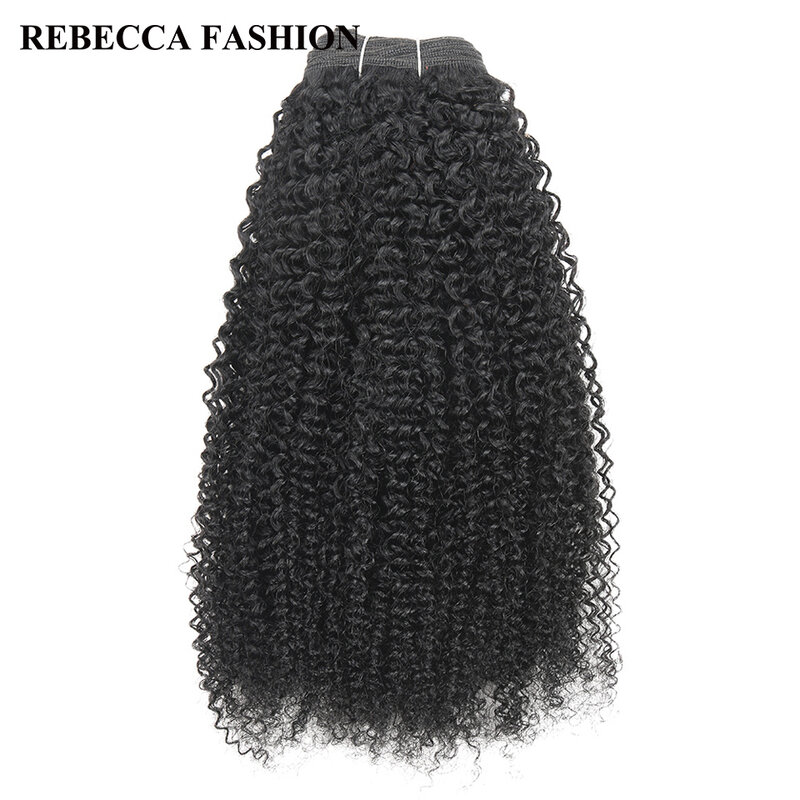 Натуральные бразильские волосы Реми Rebecca, 1 пучок, афро кудрявые волнистые волосы черного и коричневого цвета для парикмахерских волос 1 # 1B #2 #4 #, Бесплатная доставка 100 г