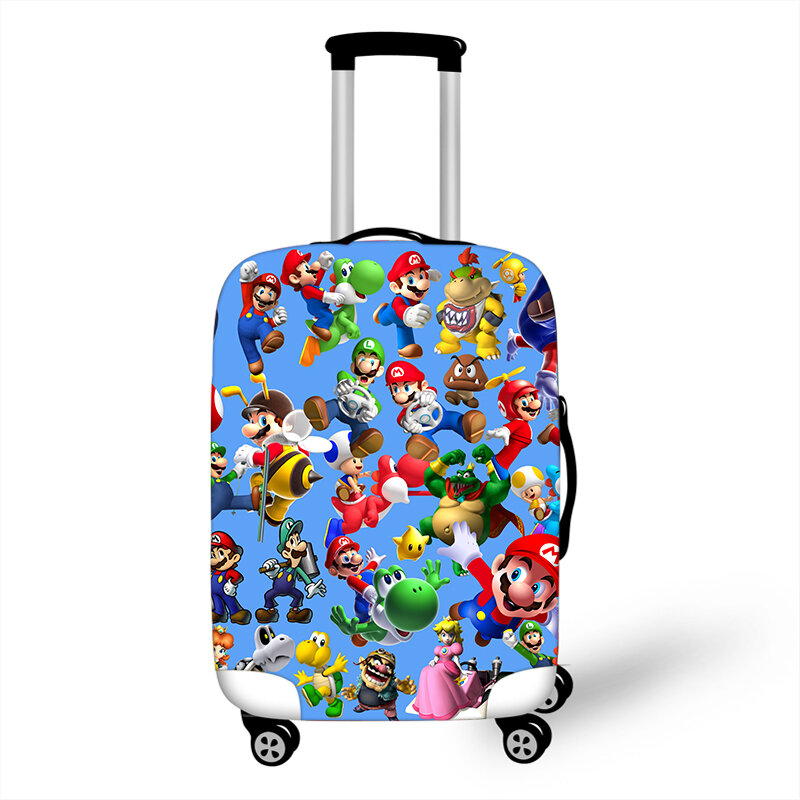 18-32 Cal walizka pokrywy ochronne kreskówka Mario Bros pokrowiec na bagaż elastyczny pokrowiec podróżny Stretch akcesoria podróżne