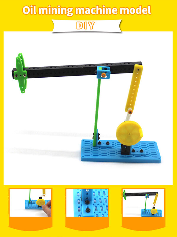 DIY Scientific Experiment Oil Pump Fuel Machine Hand-operated Toys Gift Kids Inventions Kit Hand-operated STEM Educational
