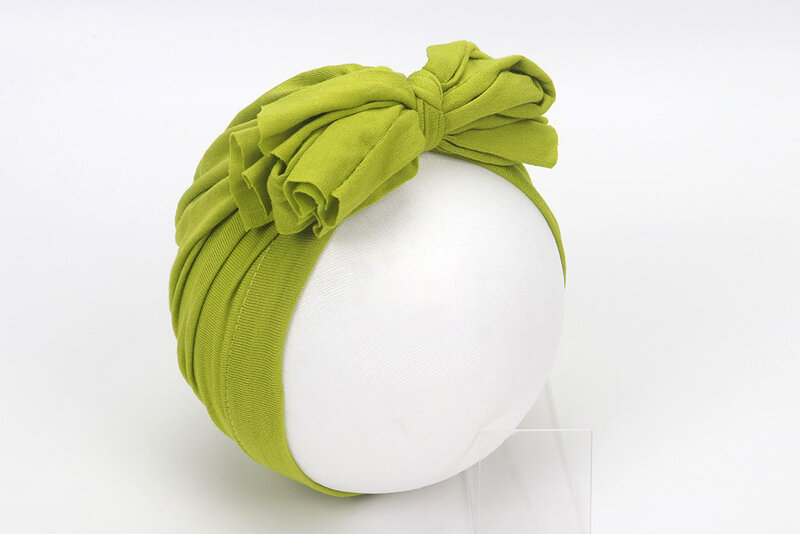 Turbante de algodón con lazo desordenado para niñas pequeñas, sombrero con nudo superior, envoltura para la cabeza, regalo para Baby Shower