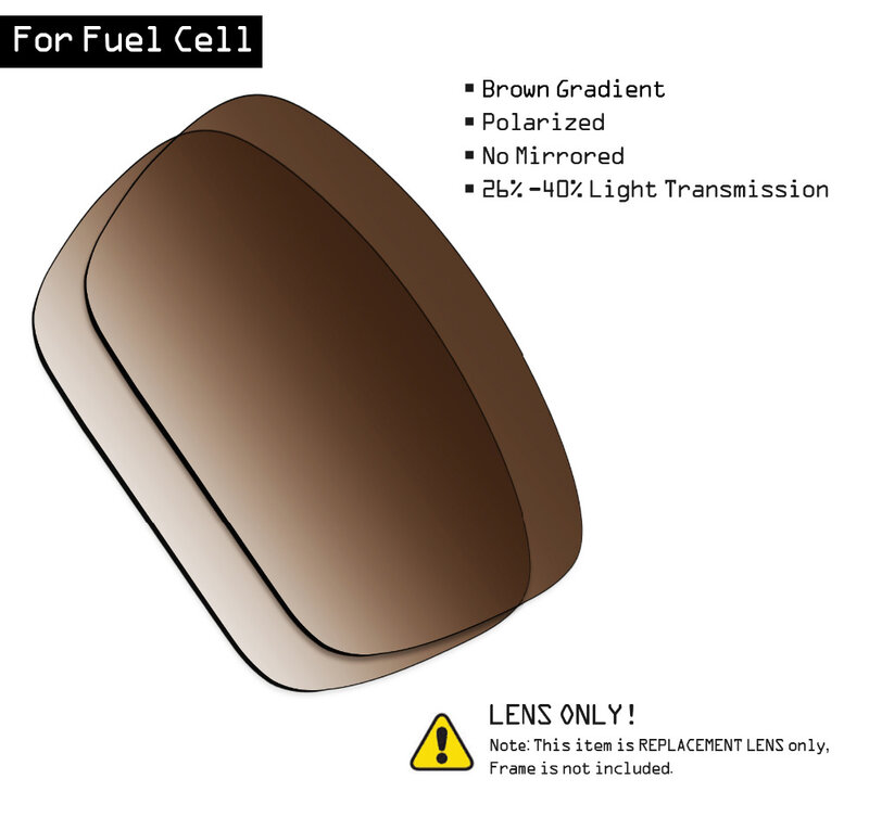 SmartVLT Polarized Sunglasses Replacement Lenses for Oakley Fuel Cell - Brown Gradient Tint