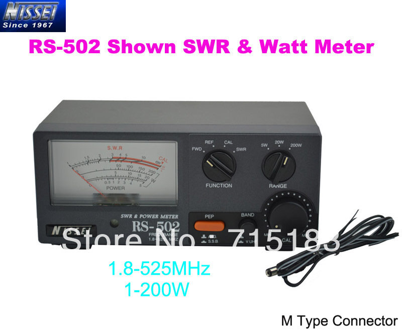Nowy oryginalny NISSEI RS-502 pokazano 1.8-525 MHz 200 W SWR & Watt metrów (M złącze typu)