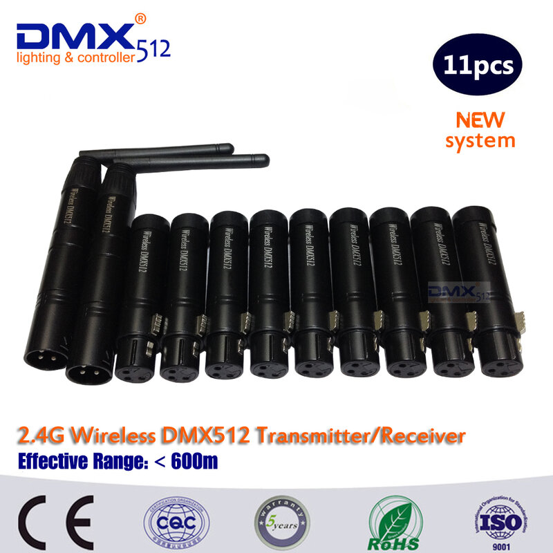 DHL Gratis Verzending DMX Podium Draadloze 3 Pin Mannelijke Zender en Vrouwelijke Ontvanger dmx 512 controller