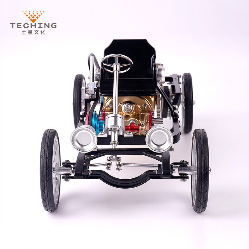 Carro de corrida totalmente em metal cnc com cilindro único motor à gasolina modelo de brinquedo kits de construção para estudo/presente