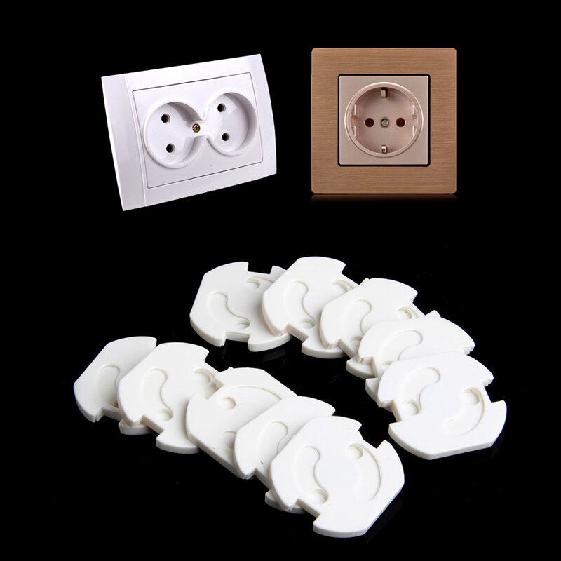 D7YD 10pcs/SET White Standard Plug Socket Protective Cover  Socket for Protection For Baby Child Safety Kit Children Care