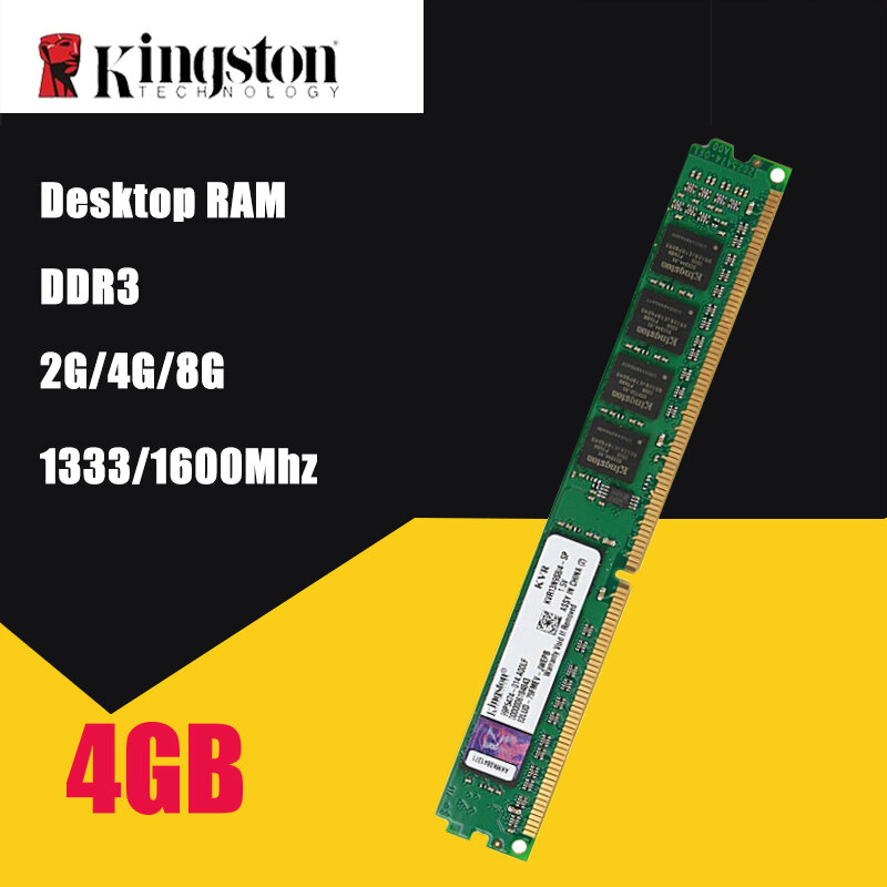 Usado Módulo de Memória RAM Memoria Kingston PC Desktop DDR3 2 GB 4 GB GB PC3 8 1333 1600 MHZ 1333 1600 MHZ 10600 mhz 12800G 4 2G RAM