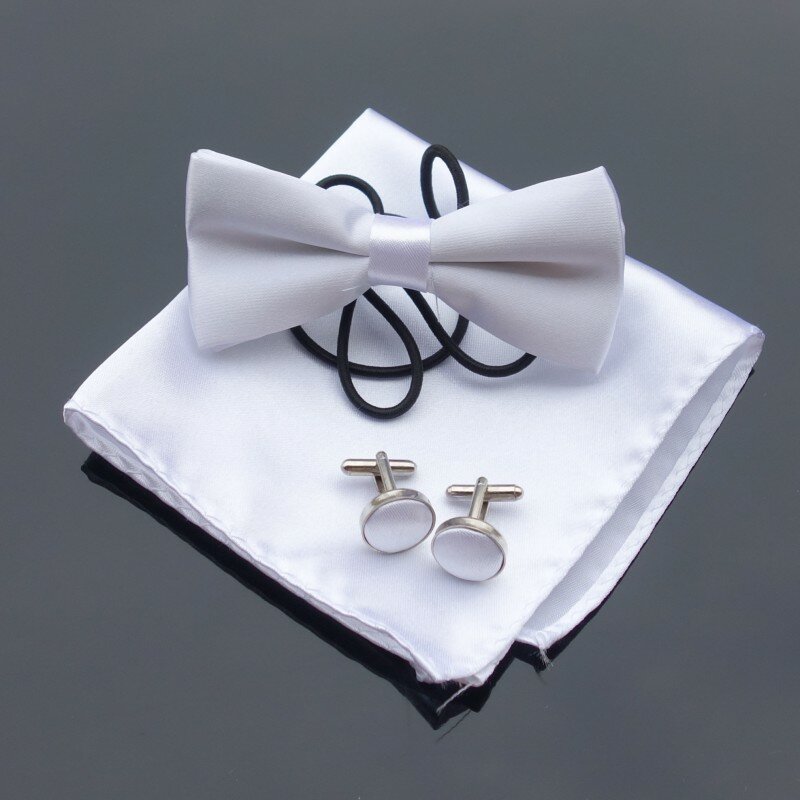 Ikepeibao-Conjunto de corbata de moño para niños, gemelos de pañuelo, fiesta Formal de boda, 1 Juego, Envío Gratis