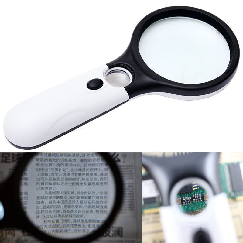 Collection Tools Zoom in 3 Time Handheld Magnifier With LED Light Physical Experiment Garden Ceramic Identification Outdoor Tool