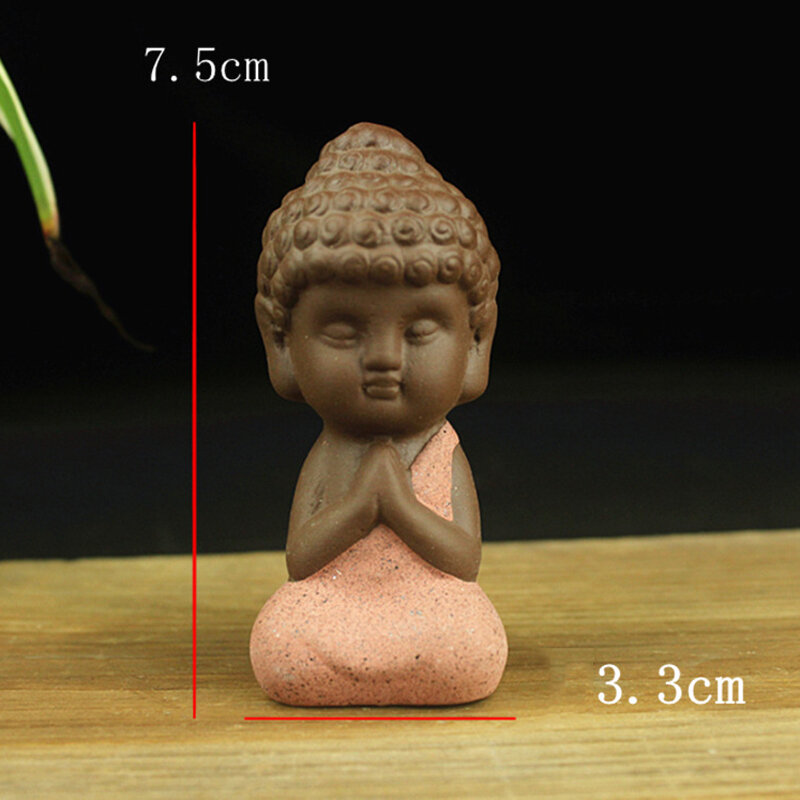 4 لون إصّيص سيراميك صغير بوذا تمثال تمثال اليوغا الحرف اليدوية الحلي الشاي الديكور
