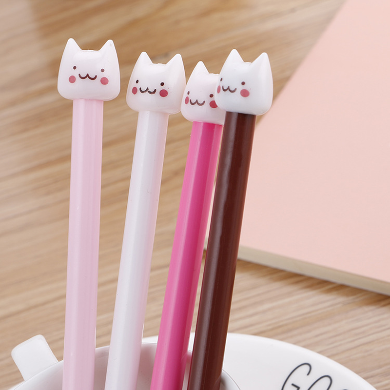 창의적인 만화 귀여운 고양이 사무용품, 귀여운 학생 문구, 검정 잉크 펜, 고품질 사무실 서명 펜, 1 개