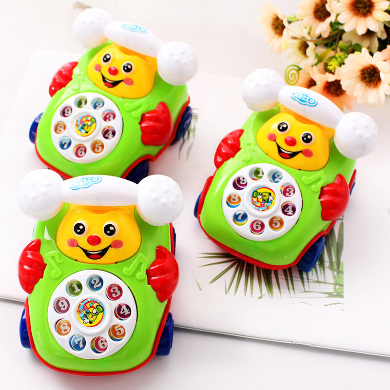 Mainan Pendidikan Kreatif Kawat Menarik Wajah Tersenyum Simulasi Telepon Angin Mainan Intelijen Anak-anak untuk Anak-anak