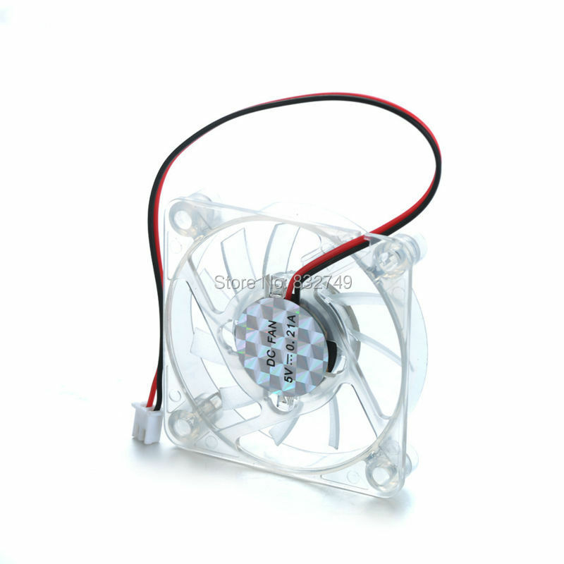 1 Pcs Dc 5V 2Pin Transparante Fan Koeler 60*60*12 Mm 0.21A 1.05W Pc Gedempt ventilator Voor Koeling Systeem Van Computers Etc