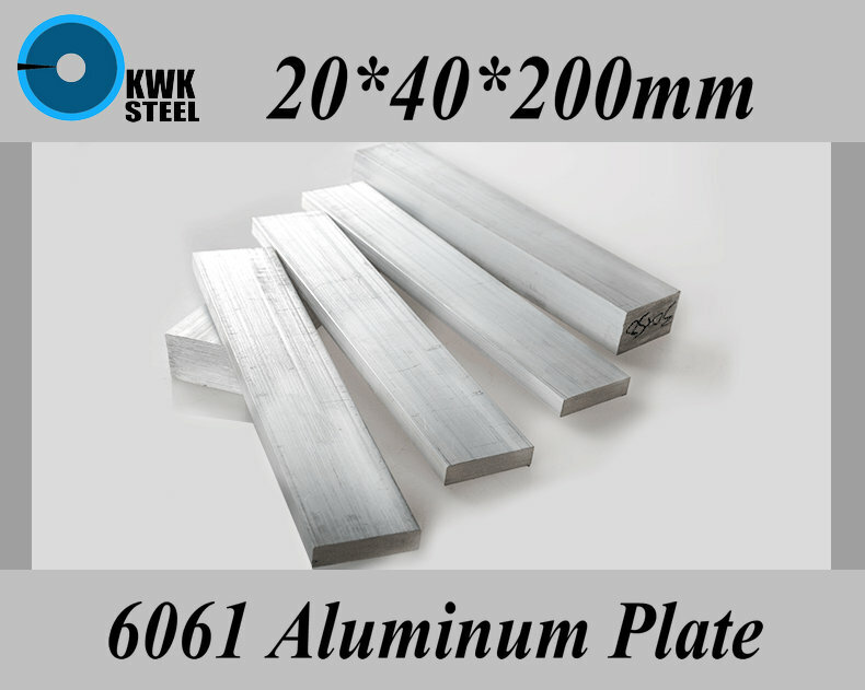 Алюминиевый лист 20*40*200 мм, алюминиевый сплав 6061, материал для рукоделия, бесплатная доставка