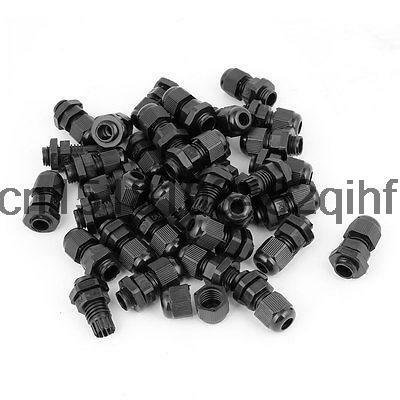 36 Pcs Black PG7 Plastic Connector Gland for 3mm-5.5mm Cable