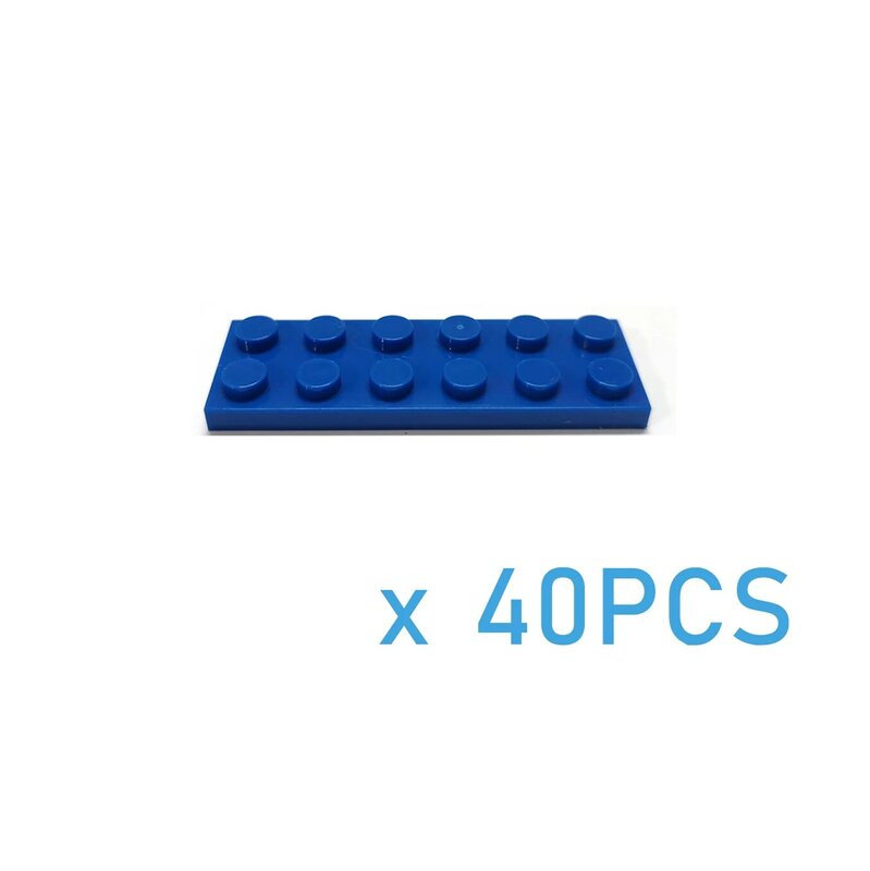 40Pcs Diy Bouwstenen Dunne Cijfers Bricks 2X6 Dots 12 Kleur Educatief Creatieve Maat Compatibel Met 3795 speelgoed Voor Kinderen