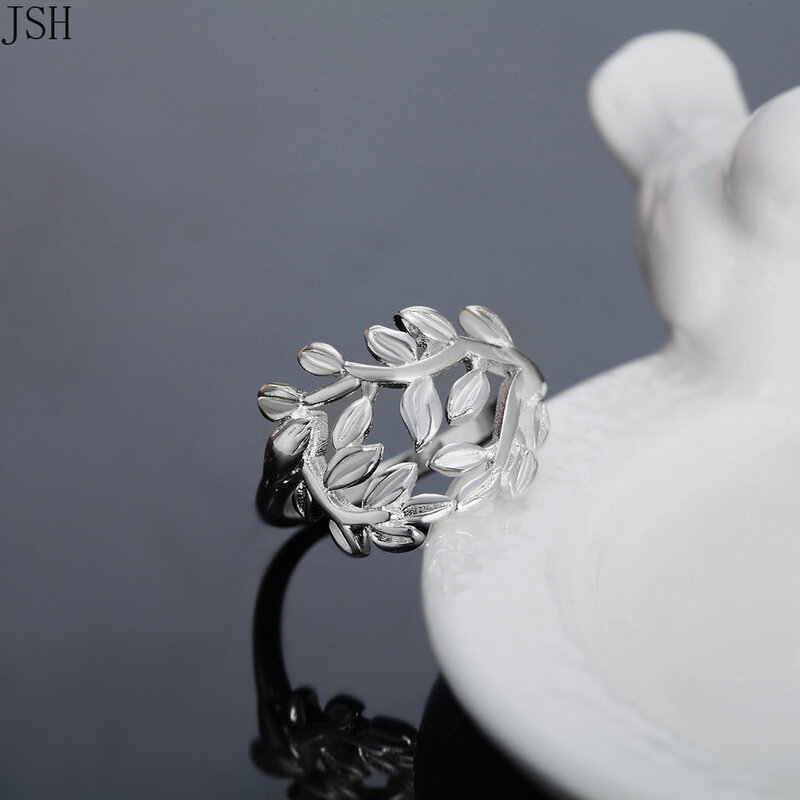 Оптовая продажа, красивое серебряное кольцо в форме цветка, лист, хит продаж, милое, благородное, красивое, модное, свадебное, серебряное, Женское кольцо, ювелирное изделие, R757