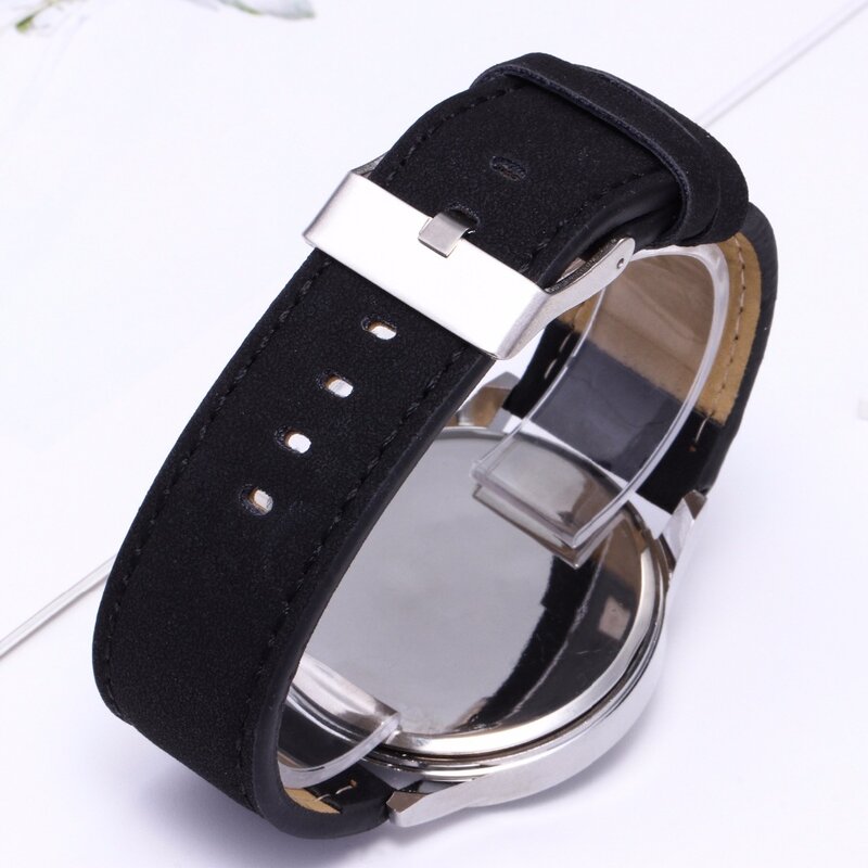 Moda proste męskie zegarki kompletny zegarek na rękę z kalendarzem męskie biznes brązowy skórzany zegarek kwarcowy mężczyźni relogio masculino