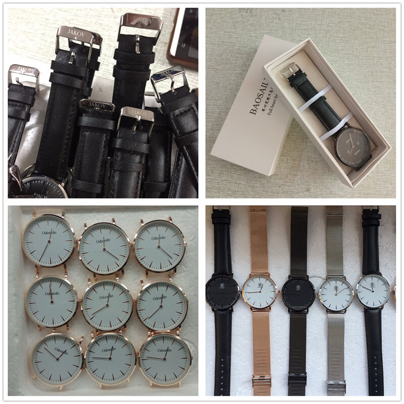 CL025 Reloj Personalizado OEM Engraving Watch Custom Logo Men Genuine Leather Watches Vogue Classic Design Your Brand Watch