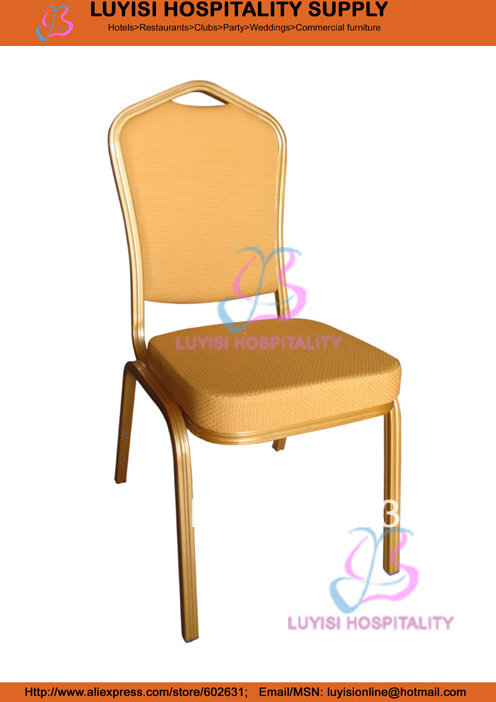 Cadeira de hotel de alumínio dourada