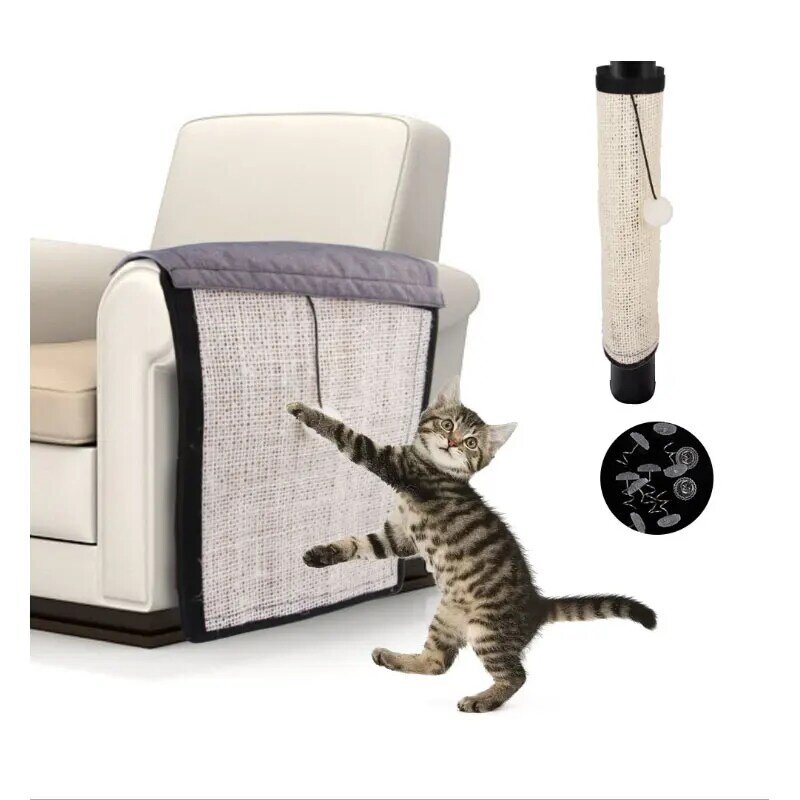 Sisal Cat-tablero de rasguños para pared, mueble de esquina sofá, entrenador, Protector de colchón y cama pata de gatito, alfombrilla rascadora