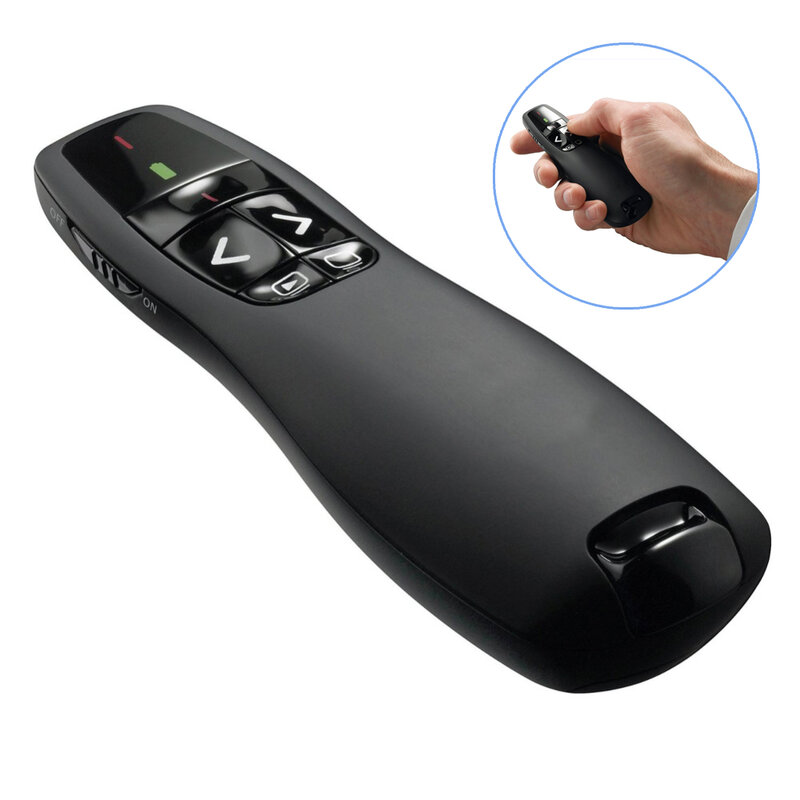 R400 2.4Ghz USB Wireless Presenter Red Laser Pointer PPT Remote Control for Powerpoint Presentation
