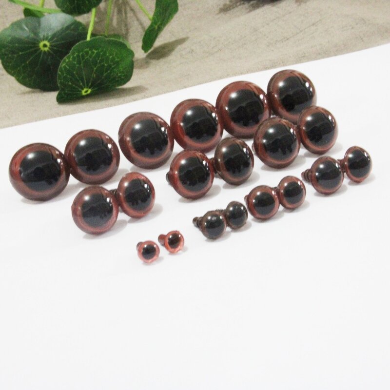 10pairs/lot  6mm-50mm round plastic safety brown toy eyes with washer for doll plush doll--size option