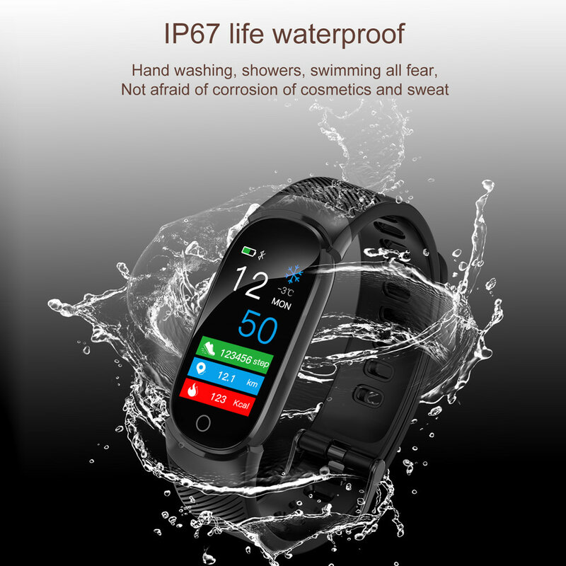 0.96" Color LCD Smart Bracelet Waterproof Watch Blood Pressure Pedometer SmartBand Bluetooth Wristband for IOS Android