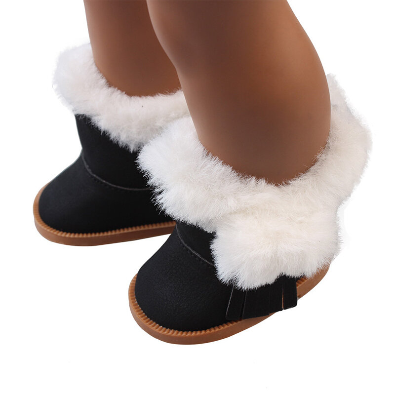 Botas de nieve de felpa para niño y niña, juguete con cremallera para mantener el calor, zapatos de invierno, regalo de Navidad para niños, 18 pulgadas