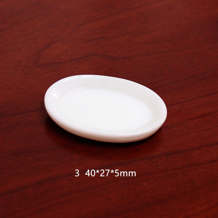 5pcs White plate Dishes Simulation Plates Miniature Pretend Play Kitchen Toys Dinner Tableware Doll House Accessories Kids Gift