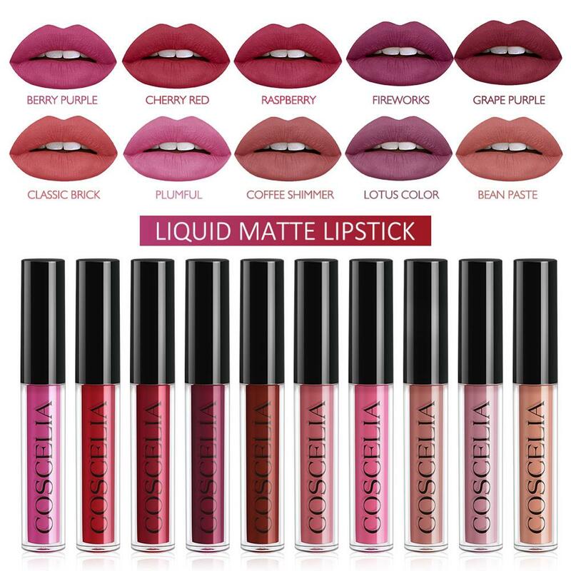 COSCELIA Matte Lipstick Velvet Sexy Lip gloss Set Cosmetic Lip Tint lip gloss Waterproof 4pcs lipstick for lips Moisturizer