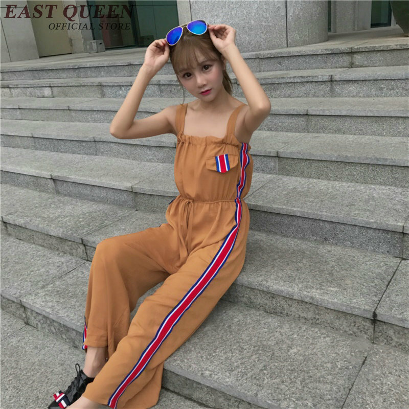 New Arrival jumpsuit women summer 2018 new korean jumpsuits side striped ankle length jumpsuit women elegant NN0611 YQ