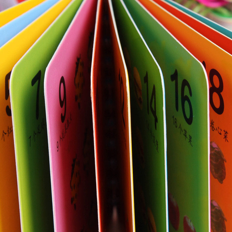 赤ちゃんの就学前学習用の中国語のカード,写真付きの英語の本,10ピース/セット