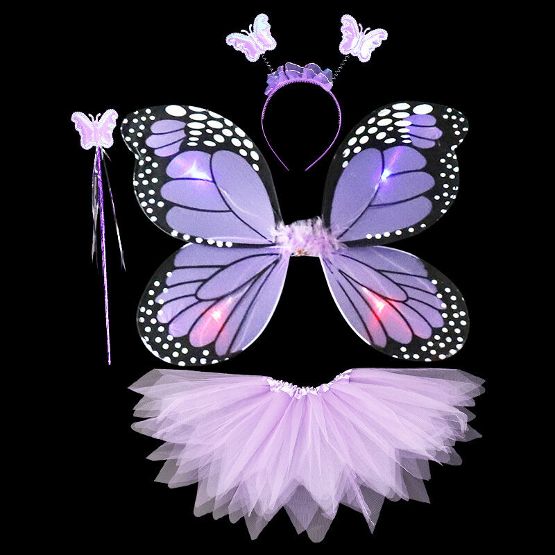 عرض ساخن 2019 أزياء الهالوين التأثيرية خرافية أجنحة الملاك الحشرات موضوع زي للأطفال البنات أجنحة الفراشة أزياء فساتين الأداء