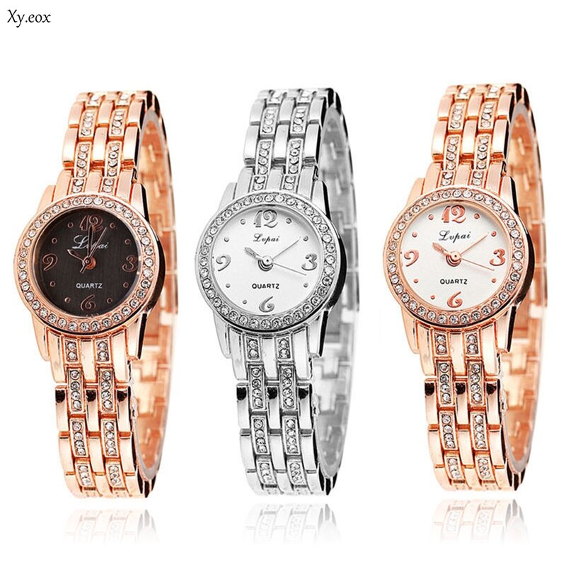 Women's Ladies Stainless Steel Crystal Bracelet Analog Quartz Wrist Watch
