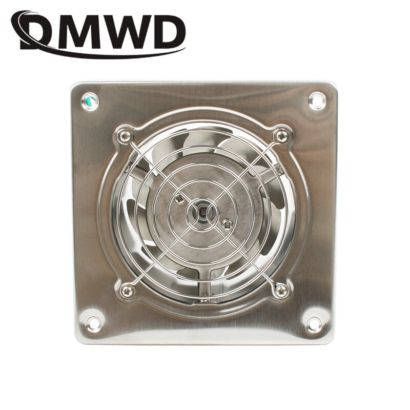 DMWD-Ventilateur en acier inoxydable, aérateur extracteur, 4 pouces, pour toilettes, cuisine, fenêtre, mur