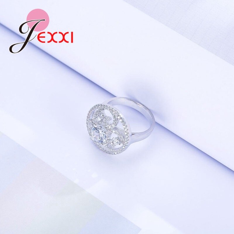 Anello da dito in argento Sterling 925 di alta qualità per donna con gioielli di fidanzamento con zirconi cubici AAA per il giorno del Monther