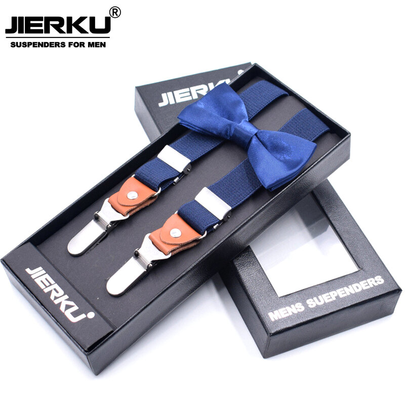 Подтяжки JIERKU мужские подтяжки с 3 зажимами подтяжки с галстуком-бабочкой подтяжки для брюк подарок отцу/мужу