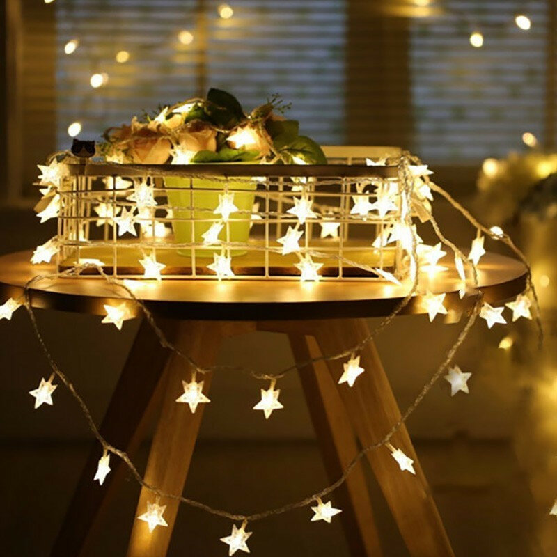 1 M/3 M/6 M/10 M Garland LED Bintang String Lampu Natal Dihiasi Lampu LED dekorasi untuk Pernikahan Pesta Liburan Tahun Baru Cahaya