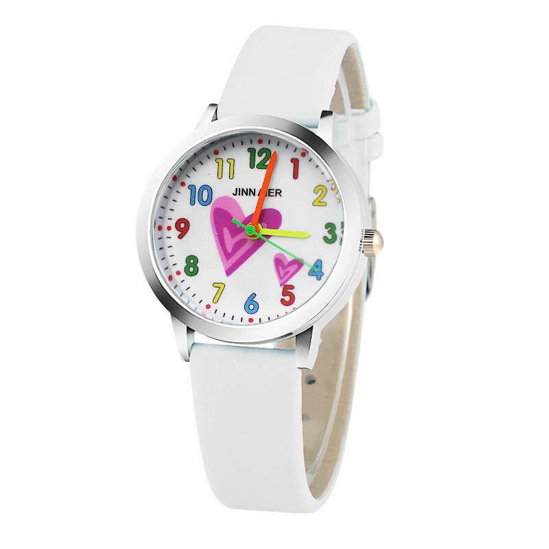 Relojes Modedesign Cartoon herzförmige süße Kinder uhr Student Kinder Mädchen Uhr lässig Quarz Dame Armbanduhr