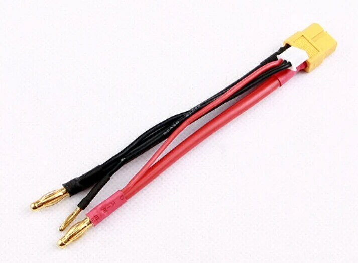 2pcs * XT60 Female to 4.0mm Banana Bullet Male Balance Charger Cable