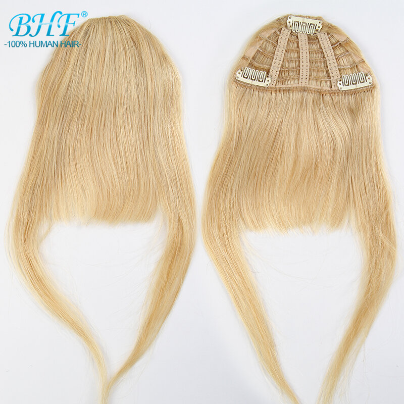 BHF Human Hair Bangs 8inch 20g Front 3 clips in Straight Remy Natural Human Hair Fringe All Colors